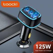 Toocki-cargador de coche QC3.0 de 125W, carga rápida PPS PD3.0, USB tipo C, cargador de teléfono para iPhone 14, 13, 12 Pro Max, portátil, iPad