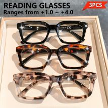 3 Pack Stylish Square Reading Glasses for Male Female Spring Hinge Blue Light Blocking Comfortable Fit Durable Construction