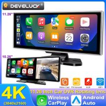 10/11.26 cala Kamera samochodowa 4K Rejestrator samochodowy Bezprzewodowa nawigacja Carplay i Android Auto GPS Rejestrator wideo Deska rozdzielcza Podwójny obiektyw Wifi FM AUX