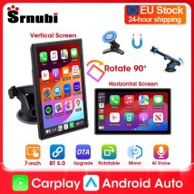Srnubi 7" Carplay per autoradio Wireless Carplay Android Auto Cruscotto Specchio Video Supporto magnetico Paesaggio e schermo verticale