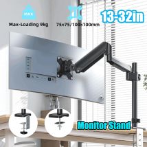 Einzelschirm-Monitorständer für 13–32 Zoll Vollbewegungs-Gasfedermonitore, verlängerter Arm, verstellbare Computertischhalterung, 100 x 100 mm, 2–9 kg