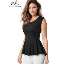Nizza-Für Immer Casual Rundhals Reine Farbe t-shirts Sleeveless Frauen Sommer Rüschen Tees tops T041