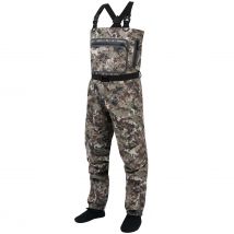 BASSDASH Stockingfoot Wader de pecho ligero y transpirable para hombre, camuflaje negro para pesca con mosca y caza FW11