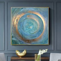 Art Abstract Blue Gold Poster Mural Canvas And Prints Home Decoration Large Painting Modern Painting Picture Wall