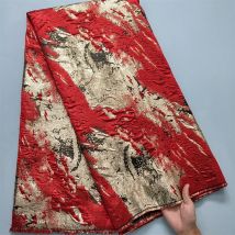 Afrikanischer Brokat-Satin-Tüll-Spitzenstoff 2024, hochwertiger 5 Yards französischer Jacquard-Spitzenstoff zum Nähen von Braut-Abschlussballkleidern