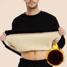 Winter Mann Warme Fleece Gefüttert T Shirt Dicke O Hals Einfarbig Grundlegende Pullover Sweatshirt Thermische Unterwäsche Tops Kleidung Für Männer