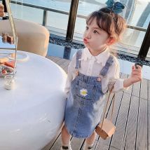 2-10 Jahre Baby Mädchen Jean Hosenträger Kleid Frühling Herbst Sommer Kleinkind Kleinkind Kind Baumwolle Denim Riemen Rock Outfit Baby kleidung