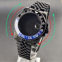 40,5 mm Saphirglas GMT bidirektionale drehbare Lünette NH35-Gehäuse passend für NH34/35/36-Uhrwerk, passend für 20 mm Armband, U