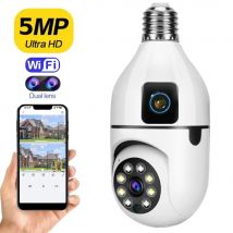 Nuevo Cámara de doble lente E27 Wifi 1080P 5MP 4K cámara de vigilancia PTZ CCTV cámara IP para exteriores seguridad hogar inteligente seguimiento AI