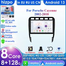 Per Porsche Cayenne 957/955 2002-2010 Unità principale Android 2 DIN Lettore video multimediale per auto Navigazione GPS WIFI Stereo con cornice