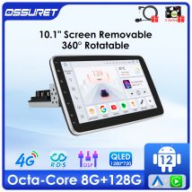 10.1 "Android 12 1 DIN Autoradio Autoradio GPS per Auto Universale Stereo Video Lettore Multimediale USB con Schermo Girevole Carplay