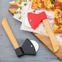 Axt Geformt Pizza Cutter Rad Edelstahl Pizza Messer Mit Bambus Griff Cookie Kuchen Gebäck Schneiden Werkzeug Küche Zubehör