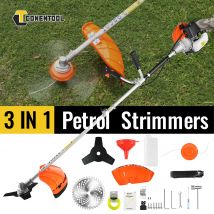 CONENTOOL 52CC 3-in-1 Attrezzo da Giardino Multifunzione a Benzina: Tagliasiepi, Decespugliatore, Tagliaerba a Filo, Bordatore e Decespugliatore a Palo