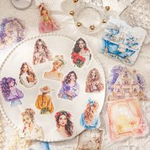 Journal GO Vintage Time Corner Vintage CharacterCollage PET Sticker Creative Journal Scrapbooking Photo Frame Decor Materials