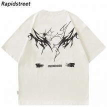 Hip Hop T-Shirt Streetwear Ästhetische Grafik T Shirt Männer Harajuku Baumwolle Casual T-shirt Sommer Tops Tees Weiß Lila