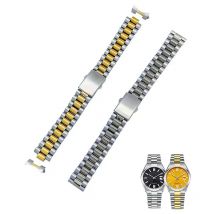 18mm 20mm 22mm Edelstahl Silber Gold Präsident Universal gebogenes gerades Ende Uhrenarmband passend für SKX-Uhr