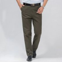 Herren Sommer dünne Hosen Herbst dicke 100% Baumwolle klassische solide lässige milde Hose mit hoher Taille Business Office Marke Cargo hose