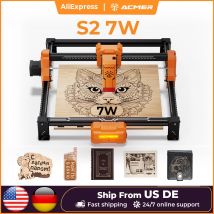 ACMER S2 12W 7W 4W grabador láser y máquina cortadora herramienta área de trabajo CNC 300*300mm para madera contrachapada grabable cuero acrílico