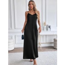 COOL BABES-2 Damen Maxikleider Neue Sommer Schwarz Sexy Tiefem V-Ausschnitt Sling Rückenfreies Kleid Weiblich Hochwertiges Dünnes Kleid Kleidung
