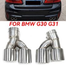 Quad-Edelstahl-Auspuffspitze für BMW G30 G31 535i 528i 530i M5 Look 2018+ M Performance Schalldämpferspitze Endrohr-Düsenspitzen