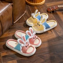 Plattform Hausschuhe Frauen nach Hause Cartoon niedlichen Kaninchen Designer Schuhe Mädchen lässig Haus Mode beliebte Rutschen Wohnungen Indoor Open Toe