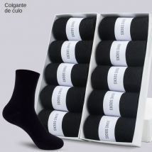 HSS 5/10 pares de calcetines de mezcla de algodón para hombre, calcetines negros de negocios para hombre, calcetines suaves transpirables de verano e invierno para hombre, calcetines de talla grande