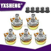 5 set WH148 1K 10K 20K 50K 100K 500K Ohm 15mm 3 Pin lineare conico potenziometro rotativo resistore per Arduino con manopole bianche AD2