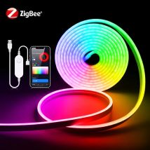 Alexa ZigBee 5V USB RGB LED Streifen Tuya Smart Lichter Wasserdichte Neon LED Band Mit Dimmbare Wifi LED Dimmer Controller zimmer Dekor