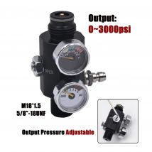 HPA-Regler mit Pin-Luftventil, geregelter Ausgang 0 bis 3000 psi, M18 x 1,5, 5/8 Zoll-18UNF, einstellbare pneumatische Füllstation mit zwei Manometern