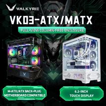 VALKYRIE VK03 M-ATX Custodia per computer con schermo Pannello laterale in vetro Custodia da gioco Supporta inserto posteriore Scheda madre 360 Raffreddamento ad acqua