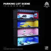 TM MoreArt 1:64 Originaldesign Berühmte Automarken und Malen zusammenbauen Diorama-LED-Beleuchtung Modellauto-Anzeigeszene