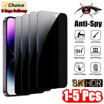 1-5 sztuk szkła hartowanego Anti-Spy dla iPhone'a 15 14 13 12 11 Pro Max Pełna osłona ekranu chroniącego prywatność dla iPhone'a 13 14 15 Glass