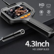 Einzel- und Dual-Industrie-Endoskopkamera, 4,3-Zoll-LCD-Handheld-Endoskop, IP67, wasserdicht, HD 1080P, 8 mm Rohrkanal-Schlangenkamera
