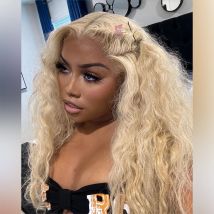 Tiefe Welle Lace Front Perücken 613 HD Spitze Frontal Farbe Perücke 13x6 Honig Blonde Lockige Transparente Spitze Front menschliches Haar Perücken Für Frauen