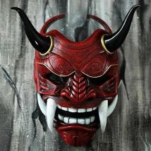 1PC Erwachsene Unisex Halloween Gesichtsmasken Japanische Hannya Dämon Oni Samurai Noh Kabuki Prajna Teufel Maske Latex Party Masken