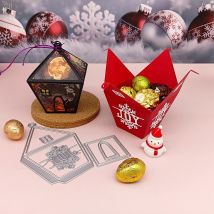Christmas Holiday Lamp Gift Box Candy Box  Metal Cutting Die Cut Jewelry Display Card Handmade Card Template Dies Cutting Dies