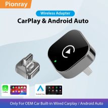 2026 Pionray 2 en 1 adaptador inalámbrico CarPlay y adaptador inalámbrico Android Auto, 5Ghz WiFi tipo C/USB Plug Play CarPlay inalámbrico