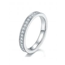 1.5mm Full Moissanite Rings for Women Eternity Wedding Band S925 Sterling Silver D Color Channel Set Lab Diamond Fine Jewelry