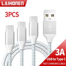 3 Stück USB Typ C Kabel Schnell ladekabel Typ C Ladekabel für iPhone 15 Samsung S20 S21 Huawei Xiaomi USB C Datenkabel