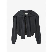 Ein einfacher und gefälschter zweiteiliger Schal-Strickpullover für Damen im Herbst und Winter, lässiges, langärmeliges, vielseitiges Oberteil