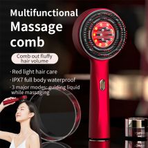 Elektrische Massage Kamm Vibration Rotlicht therapie Haarwuchs Massage Kopfhaut Massage Pinsel Anti Haarausfall Flüssig öl Applikator