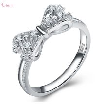 Ringe aus 925er-Sterlingsilber mit Schleife und Knoten, Zirkonia, Strass, für Damen, modisch, trendig, Hochzeit, Verlobung, Schmuck