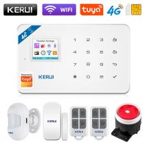 Kerui w184 tuya smart home wifi gsm 4g alarmsystem einbruch hause sicherheits alarm app steuerung bewegungs sensor 6 sprachen garage
