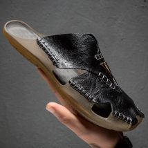 2024 neue Leder Hausschuhe Männer Von Einrichtungs Innen Boden Klassische Schuhe Lässig Dias Leder Alias Zapatos Hombre