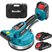 Seesii Strumento di vibrazione per piastrelle Macchina di livellamento per vibratore per piastrelle senza fili 160mm Grande aspirazione Forte presa Strumenti per piastrelle a 12 velocità per pavimento