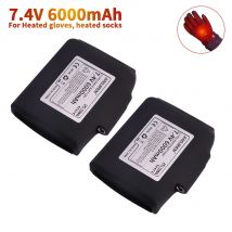 Batteria ricaricabile ai polimeri di litio da 7,4 V 6000 mAh per guanti riscaldati calzini giacche riscaldate gilet guanti da moto caricatore USB