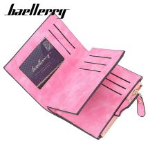 New Short Women's Wallet Card Holder with Zipper Coin Pocket Female Purse Photo Holder Simple Design for Girls
