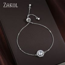 ZAKOL Modische runde Zirkonia-Armbänder, Armreifen für Damen, Hochzeitsschmuck