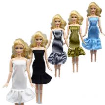 1/6 BJD Clothes Fashion Strip Off Shoulder Dress For Barbie Doll Clothes Princess Gown Vestidoes 11.5" Dolls Accessories Kid Toy