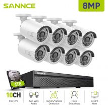 SANNCE 8CH 8MP Wired NVR POE sistema di telecamere di sicurezza 5MP IP66 Outdoor IR-CUT CCTV Canera
